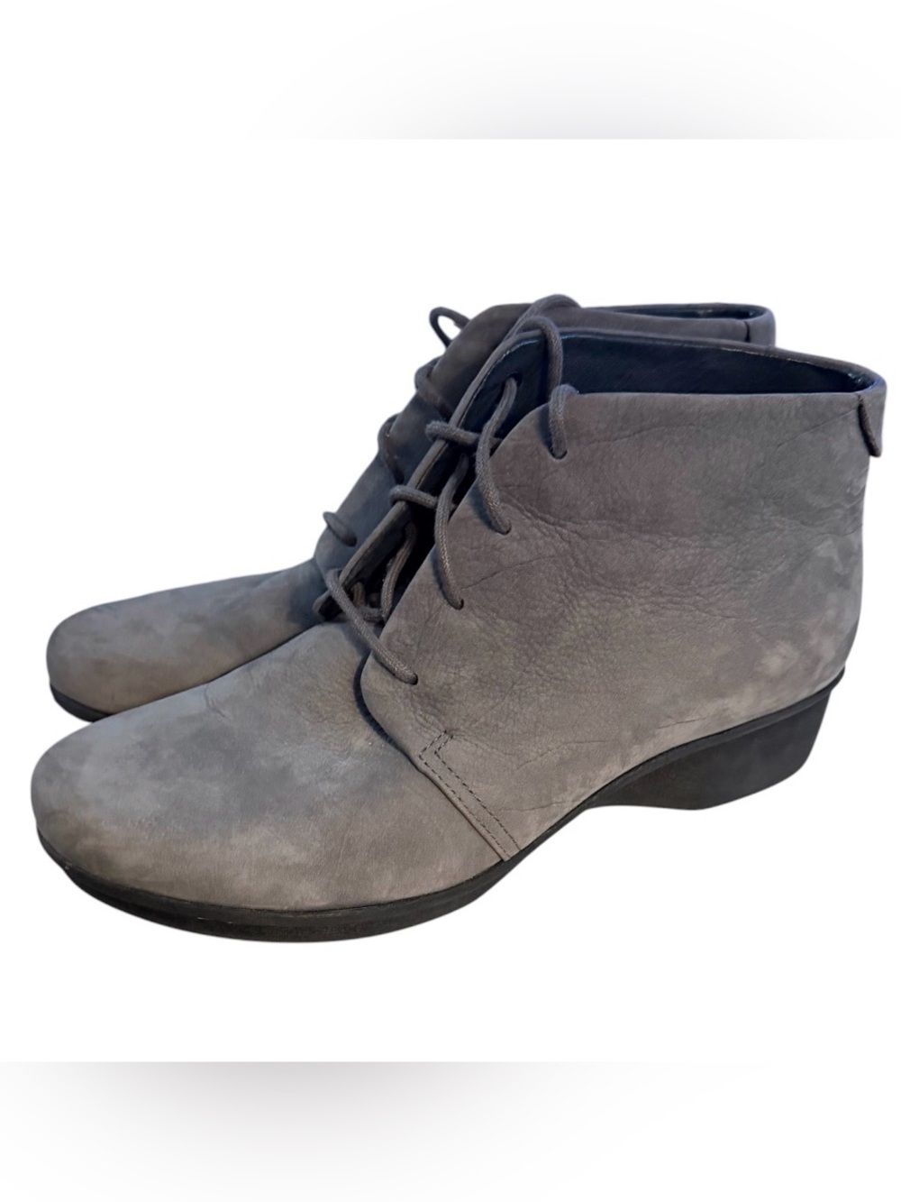 Dansko Cadee Gray Nubuck Leather Lace Up Ankle Boots Size EU 41 / US 10.5-11